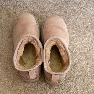 UGG Pink Short Shearling Lined Ankle Boots